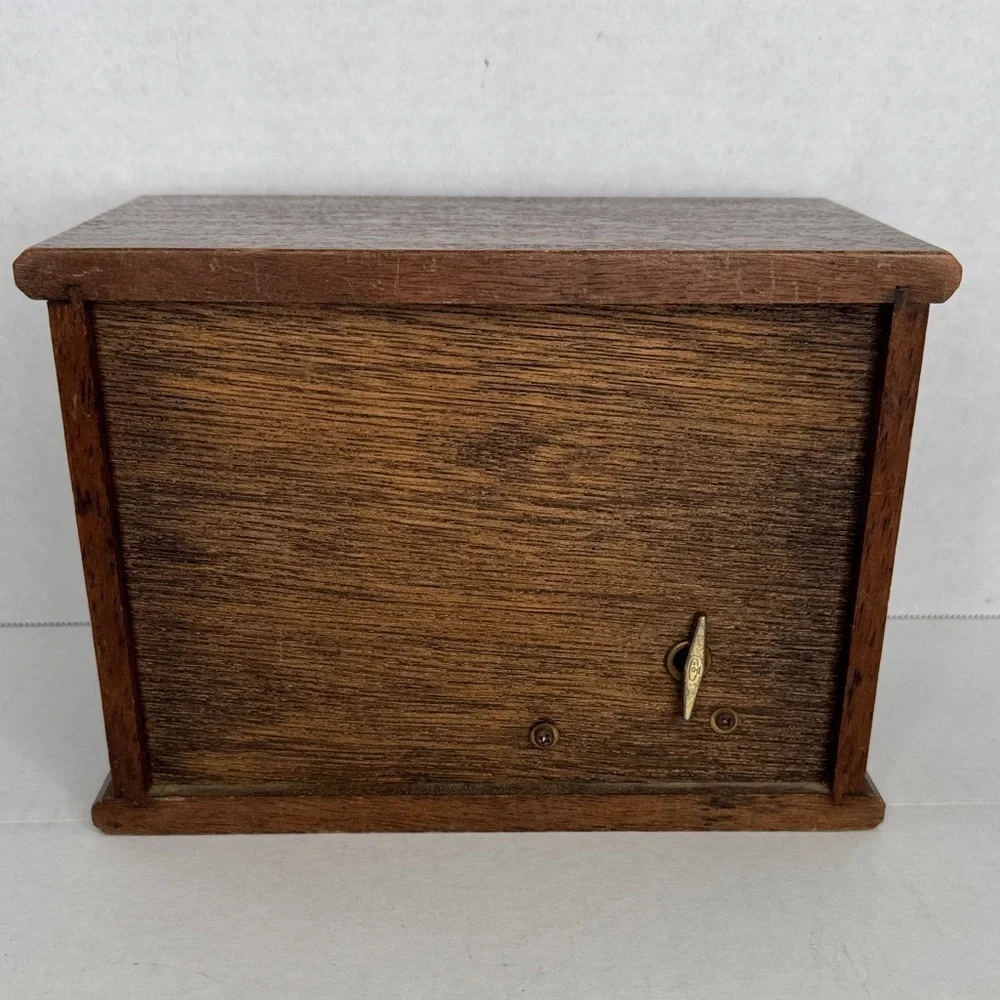 Vintage Mele Japan Vintage Wooden Musical Jewelry Box 3 Drawer Aprox 8